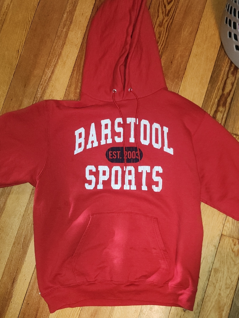 Barstool Sports Red Hoodie - Logo Pullover Sweatshirt